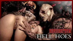 Hell-bound hoes get covered in hot cum