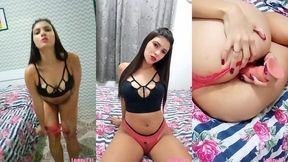 gostosa dancando e socando o consolo no cuzinho apertado