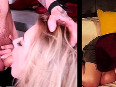 Pigtailed amateur teen blowjob