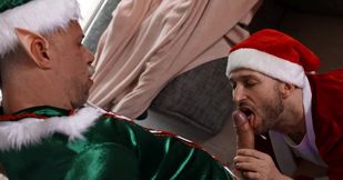 Twinks swap stepdads for restless foursome sex on Christmas eve