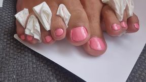 I'm Polishing My Feet and Finger Nails in Pink