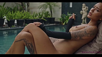 SANKTOR 107 - ASIAN TATTOOED BABE MASTURBATES IN THE SWIMMING POOL