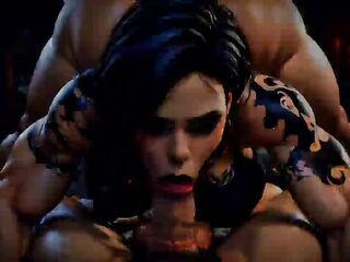 Black Haired Alt Vixen Fucked and Sucking Deep (100% AI Generated 4K)