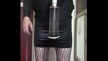 bisexual crossdresser uses a pump to make him bigger part 1