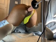 Crossdresser Getting Big Ass Pounded By Fuck Machine Until Having Moaning Prostate Orgasm