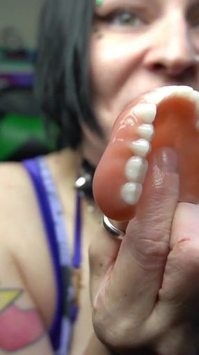 Big Tit Goth Slut Lets You Enjoy Their Dentures and Gums JOI