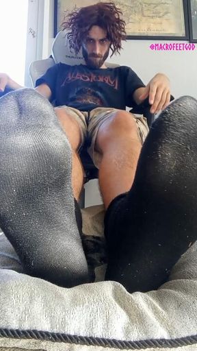 Sweaty dirty sock & foot humiliation POV