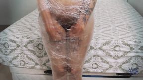 Akemi and Anny in Hot Plastic Bondage and Ass Licking!