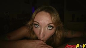 big tit cutie daisie belle gives night time blowjob