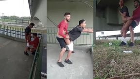 fodendo na marginal tiete,na passarela,carros passando ,eu e meu primo fodendo