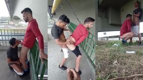 fodendo na marginal tiete,na passarela,carros passando ,eu e meu primo fodendo