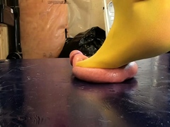 Dominating babe crushing cock and balls with her sexy feet