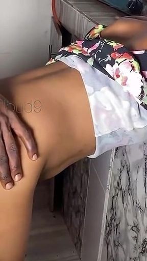 Housemaid Fucked in the Kitchen by Her Boss She Sucked Him Creampie
