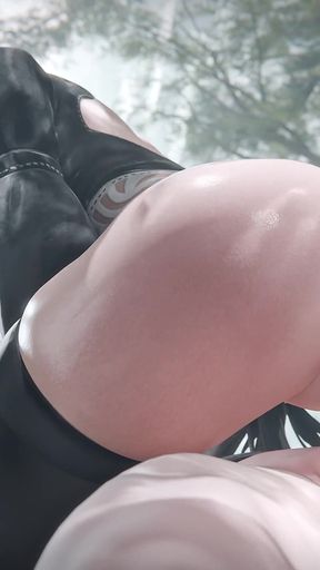 2b Cowgirl in Town with Creampie Dripping Wet Pussy & Risky Outdoor Fuck 3D Porn