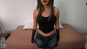 Jovencita g&oacute_tica viene por su primer casting porno y termina en creampie