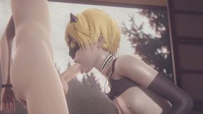 Yaoi - Cat Femboy Blowjob and Cum in His Mouth
