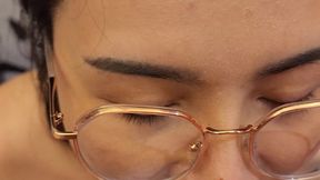 Messy facial cumshot with cumplay and cum licking