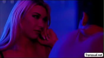 TS Aubrey loves giving dude a blowjob