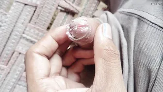 Indian bear daddy strokes his big cock in solo masturbation