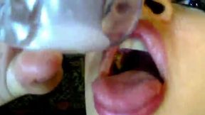 Big Tits with Milk in Glass