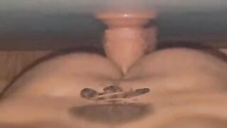 Femboy internal ejaculation all over faux-cock
