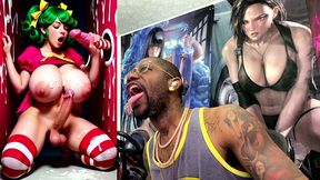 transgender candy lover cumming while jerking off a candy cane cock and getting cummed on, ai generated