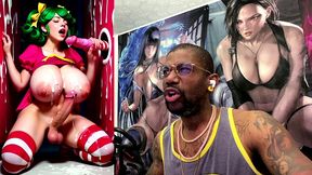 transgender candy lover cumming while jerking off a candy cane cock and getting cummed on, ai generated