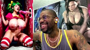 transgender candy lover cumming while jerking off a candy cane cock and getting cummed on, ai generated