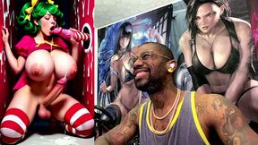 transgender candy lover cumming while jerking off a candy cane cock and getting cummed on, ai generated