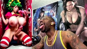 transgender candy lover cumming while jerking off a candy cane cock and getting cummed on, ai generated