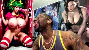 transgender candy lover cumming while jerking off a candy cane cock and getting cummed on, ai generated