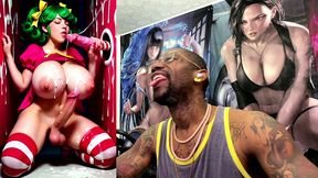 transgender candy lover cumming while jerking off a candy cane cock and getting cummed on, ai generated