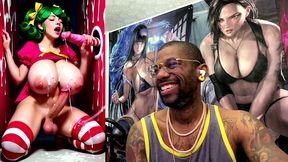 transgender candy lover cumming while jerking off a candy cane cock and getting cummed on, ai generated