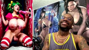 transgender candy lover cumming while jerking off a candy cane cock and getting cummed on, ai generated
