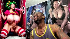 transgender candy lover cumming while jerking off a candy cane cock and getting cummed on, ai generated