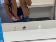 Showing off my chastity cage at the airport