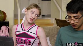 Shy virgin tries meltdown with hot cheerleader Melody Marks
