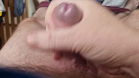 My Friend Lies Down and Jerks His Cock off Until He Loves Playing with His Cock While I Watch.