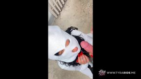 Masked MILF in Balaclava Worships and Drains Thick Cock