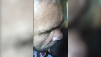 Amateur Bear Sucks Big Black Cock in Hotel Room