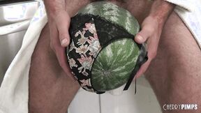 Lustful Blonde Hawaiian Gizelle Blanco Catches Her Hubby Fucking A Watermelon