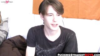 FuckingStraightBoys.com - Horny MILF enjoys sucking two large fat dicks in FMM gangba