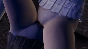 Two collegegirls scissoring (tribadism) sensual sex act close-up