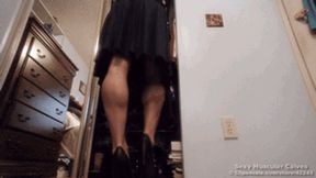 Sexy Black Dress High Heels Reach Challenge