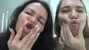 We play with our sexy chubby lips bb