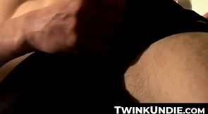 TwinkUndie.com - Skinny young twink's intense jerk off and creamy finale in his tight