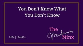 You Don't Know What You Don't Know - A Playful Mindfuck with The Mischievous Minx