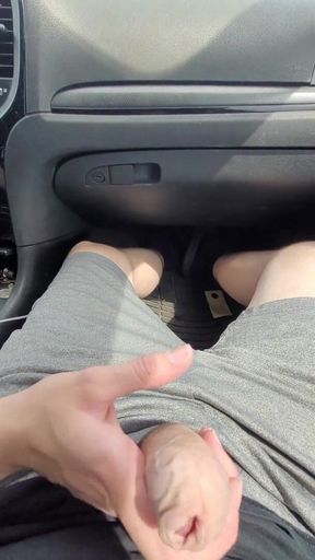In Car Handjob and Cumshot in Mouth Blowjob