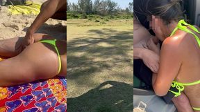 rodeada de homens em dogging no estacionamento do russo