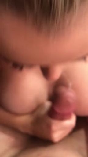 Hot blonde with big boobs jerk me until i cum